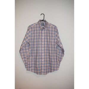 ENRO‎ Mens Medium Plaid Button Down Long Sleeve Dress Shirt